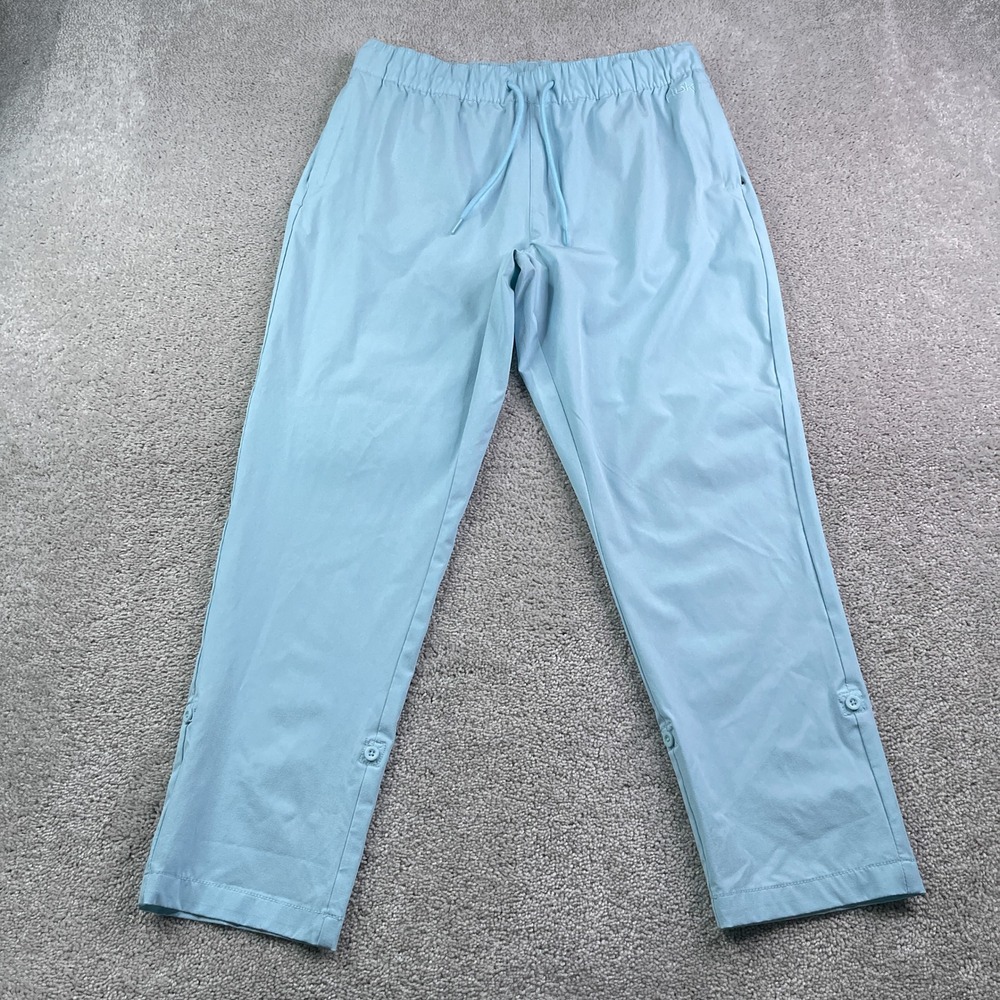 Huk Pants Womens Large Blue Journey Performance Quick Dry Roll Up Cuff Fishing